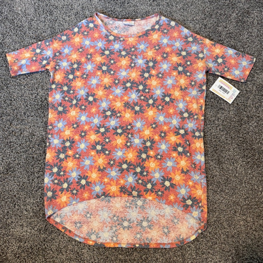 NWT LuLaRoe Irma Oversized Floral Print Top Women's Size XXS Cotton Blend New
